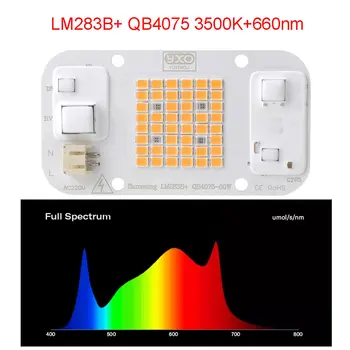 50W 드라이버리스 DOB LED 칩 AC 220V LED 성장 빛 전체 스펙트럼 LED 식물 램프, 성장 꽃 묘목 성장 텐트 식물 빛
