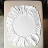 Pure White Satin Frosted Bedsheet, Silk-Like Bedroom Bedspread, Bedding,Fitted Sheet(Excluding Pillowcases)1 Piece 3