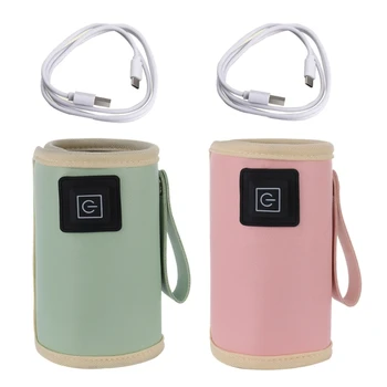 F62D 휴대용 USB 병 히터 절연 우유 따뜻한 가방 절연 가방 여행하는 동안 아기가 항상 따뜻한 우유를 가지고 있는지 확인하십시오