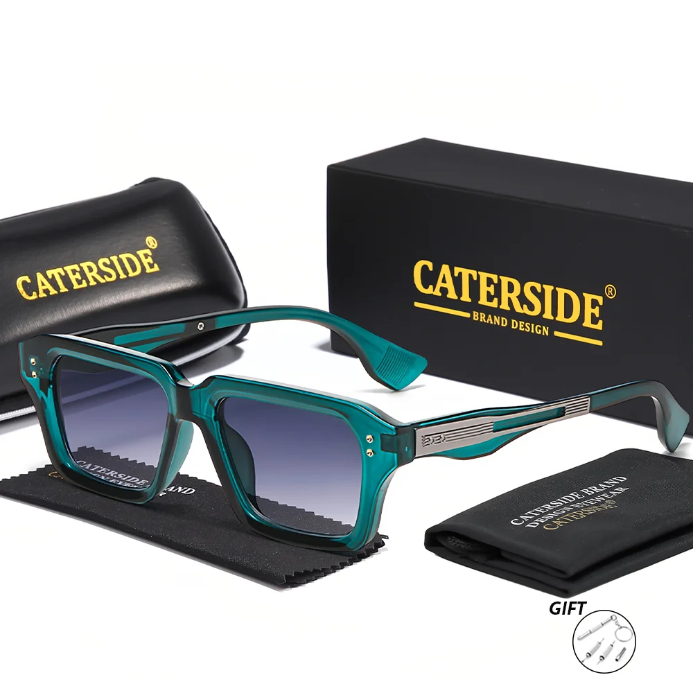 CATERSIDE Neue Vintage-Sonnenbrille für Herren mit quadratischer Form, individuell anpassbare optische Sonnenbrille für Damen, UV400-Schutz – Detail 10