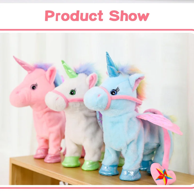 Plush Unicorn Toys Electric Walk Talking with Music 35cm for Girls Children's Gifts plush toys,electric interactive toy