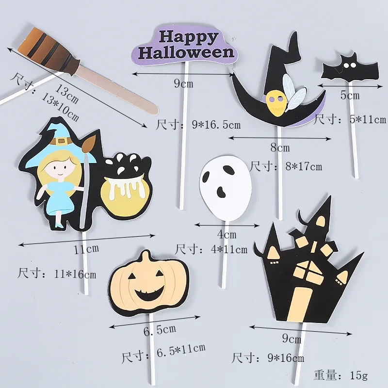 Kit Décoration Halloween FOSDICK – Banderole, Tourbillons Suspendus, Cake Toppers (citrouille, Chauve-souris, Araignée) – Pour Intérieur Et Extérieur - 9