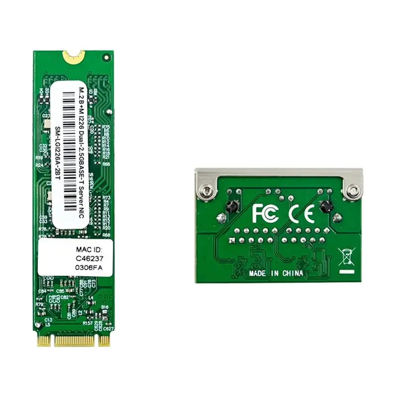 M67K-M.2 B+M 키 RJ45 네트워크 카드 2.5G 기가비트 이더넷 카드 I226-T2 듀얼 포트 네트워크 카드