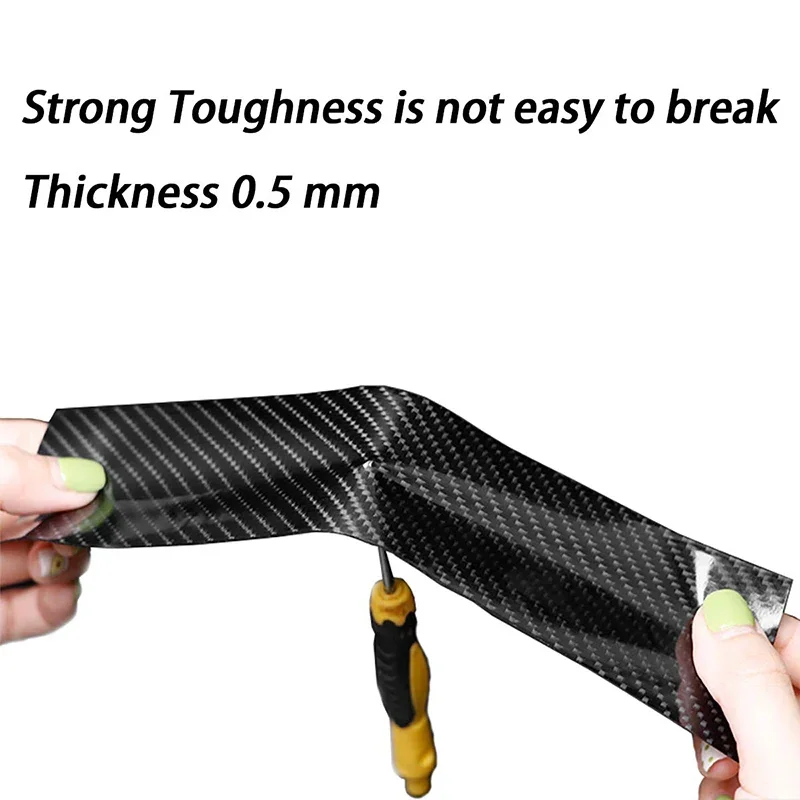 Description Picture 3 of item3PCS Carbon Fiber Tape Nano 3D Carbon Fiber Car Sticker Threshold Protection Strip Bumper Tape Motorcycle and Bicycle Waterproof