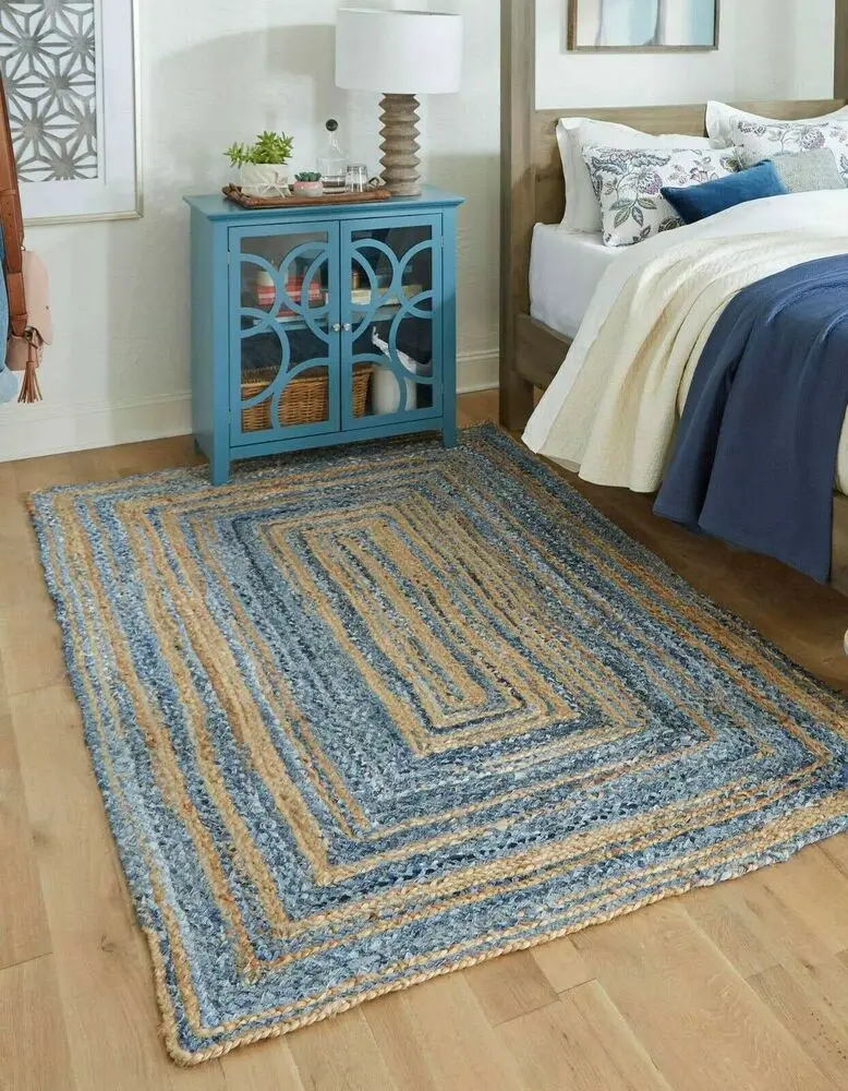 

Rug 100% Natural Denim Jute Handmade Rug area carpet rustic look modern rugs rug bedroom decor home carpets for living room