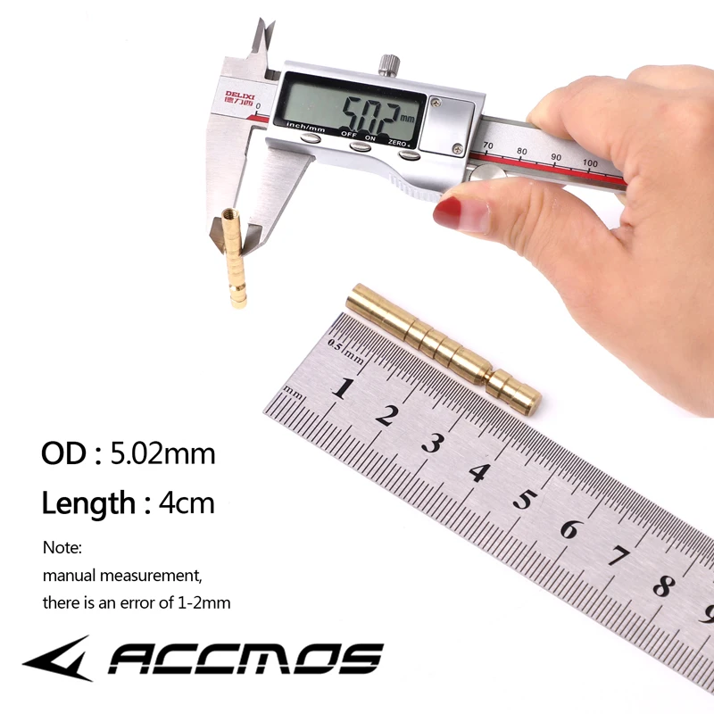 

30/50/100pcsArchery Arrow Insert Copper shaft 75grain 5.2mm Carbon Rod Arrow Shaft Replacement Arrowhead