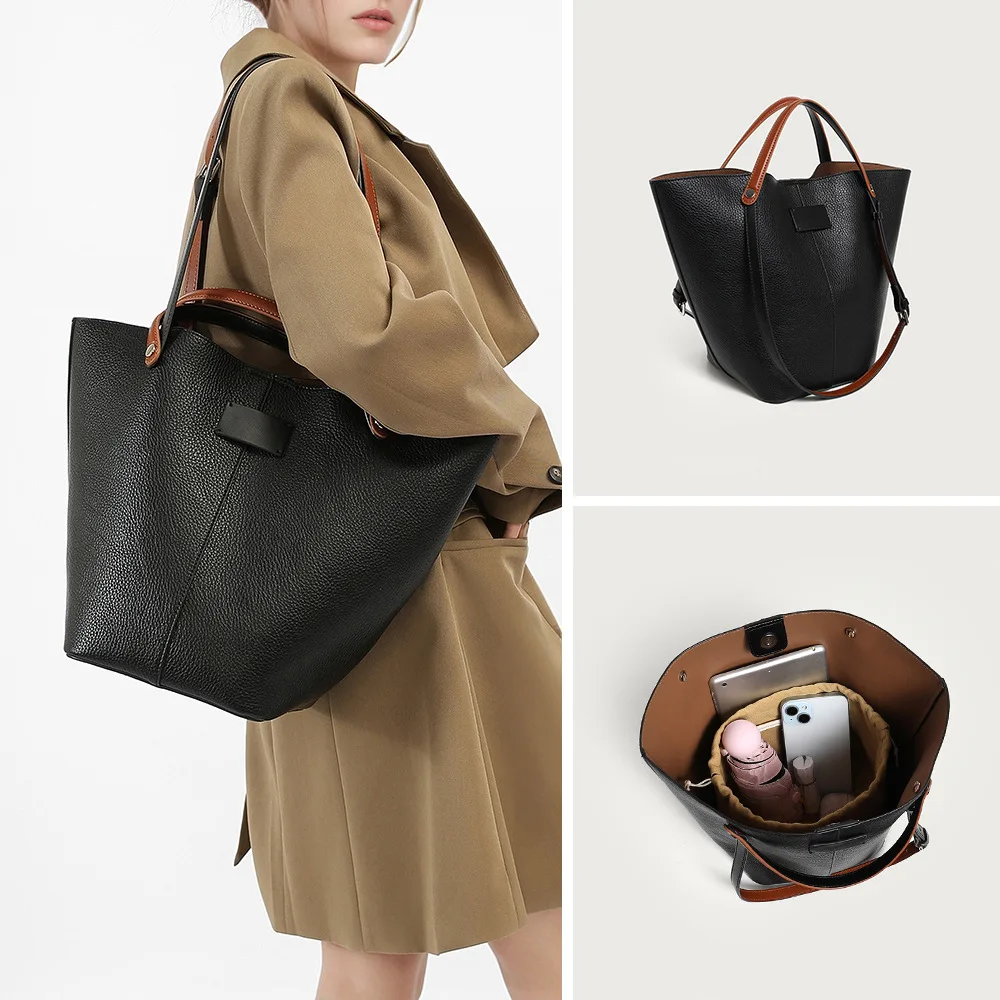 Women's Fashion All-match Large-capacity Bucket Shoulder Messenger Bag