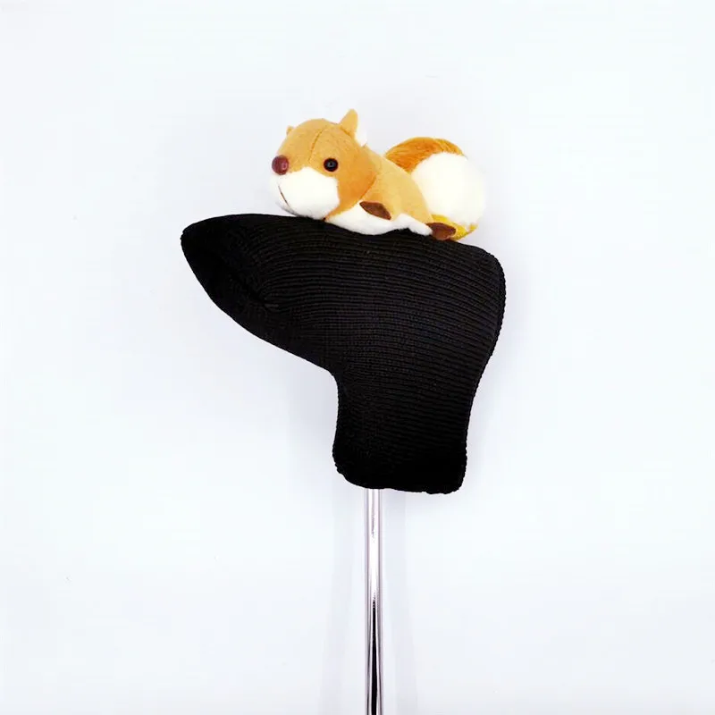 

Squirrel golf putter head cover top plush handmade magnetic golf putter headcover drop shipping