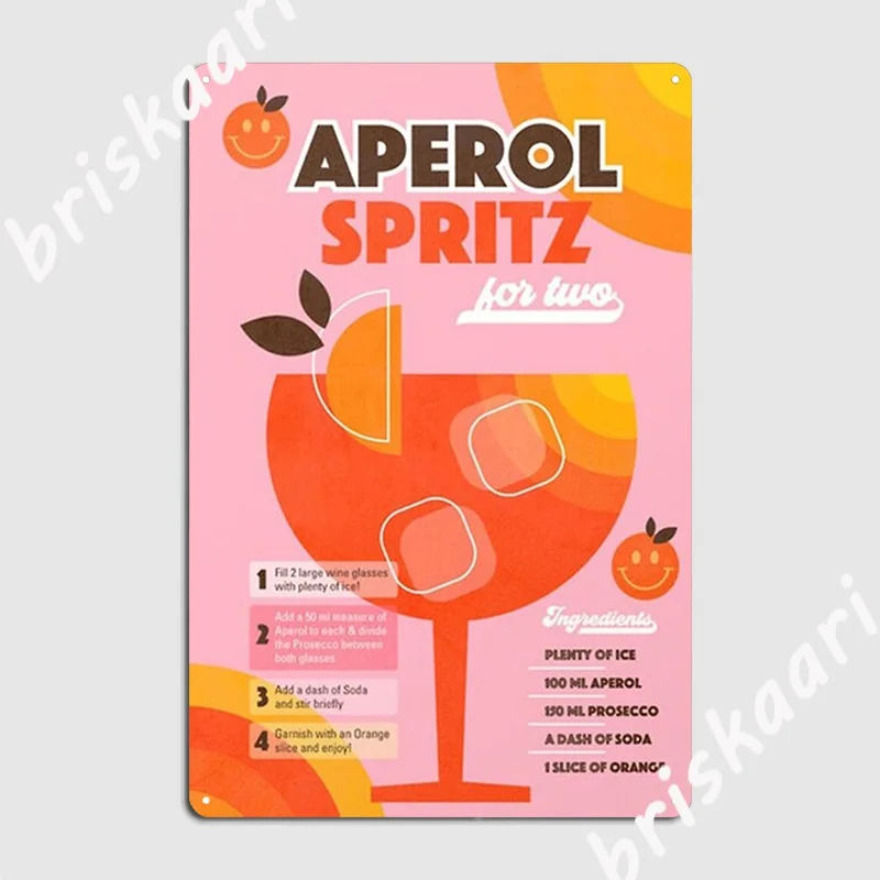 Aperol Spritz Metal Sign Vintage Pub Garage Wall Cave Plates Tin Sign Poster