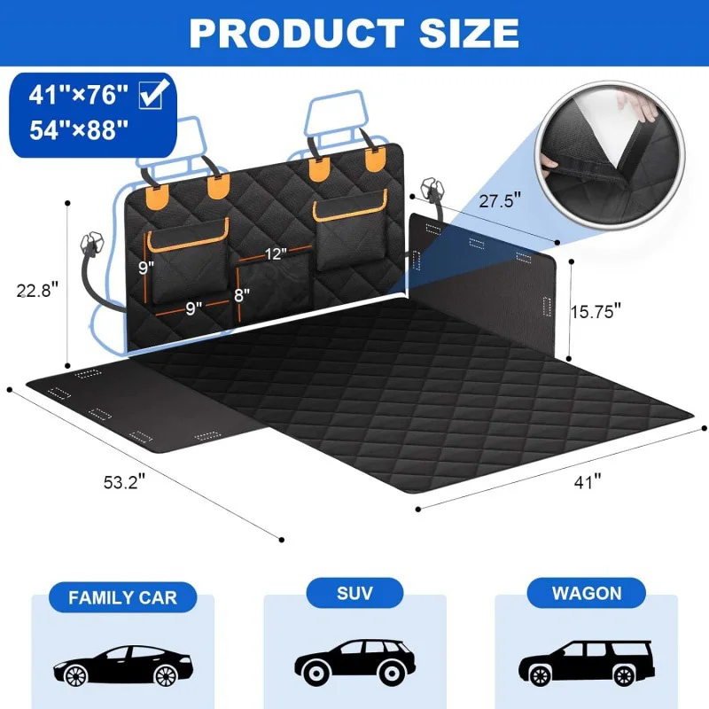 Waterproof Dog Car Seat Cover Trunk Case Dog Car Transporter Travel Mat Pad Carriers Hammock For Small Medium Large Dogs car seat cover dog seat cover