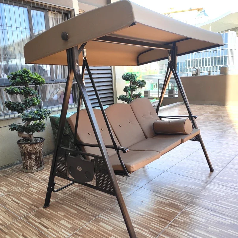 High Quality Indoor Outdoor Chair Canopy Seat Patio 2 seat solar panels patio swing 3 Seater Garden Swings