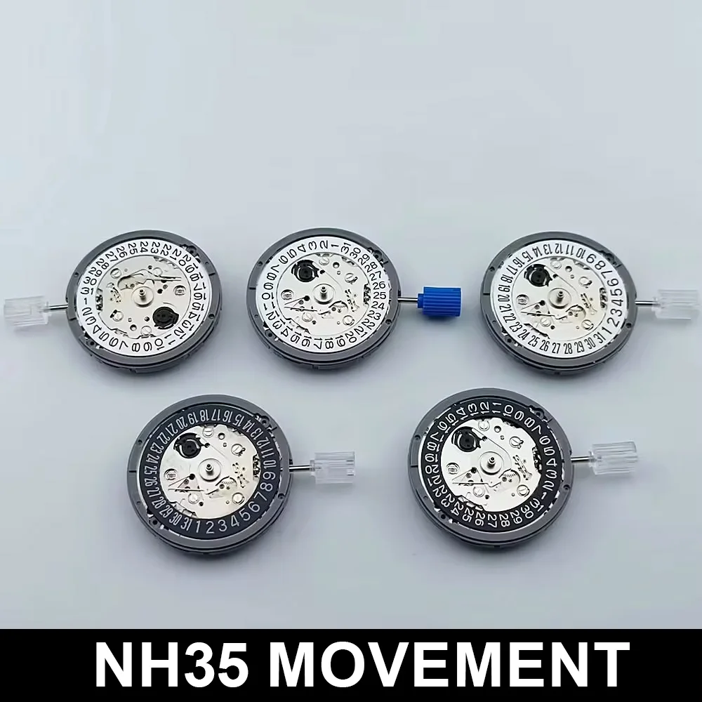 NH35/VK63/VK64 Movement White/Black Datewheel Self-winding High