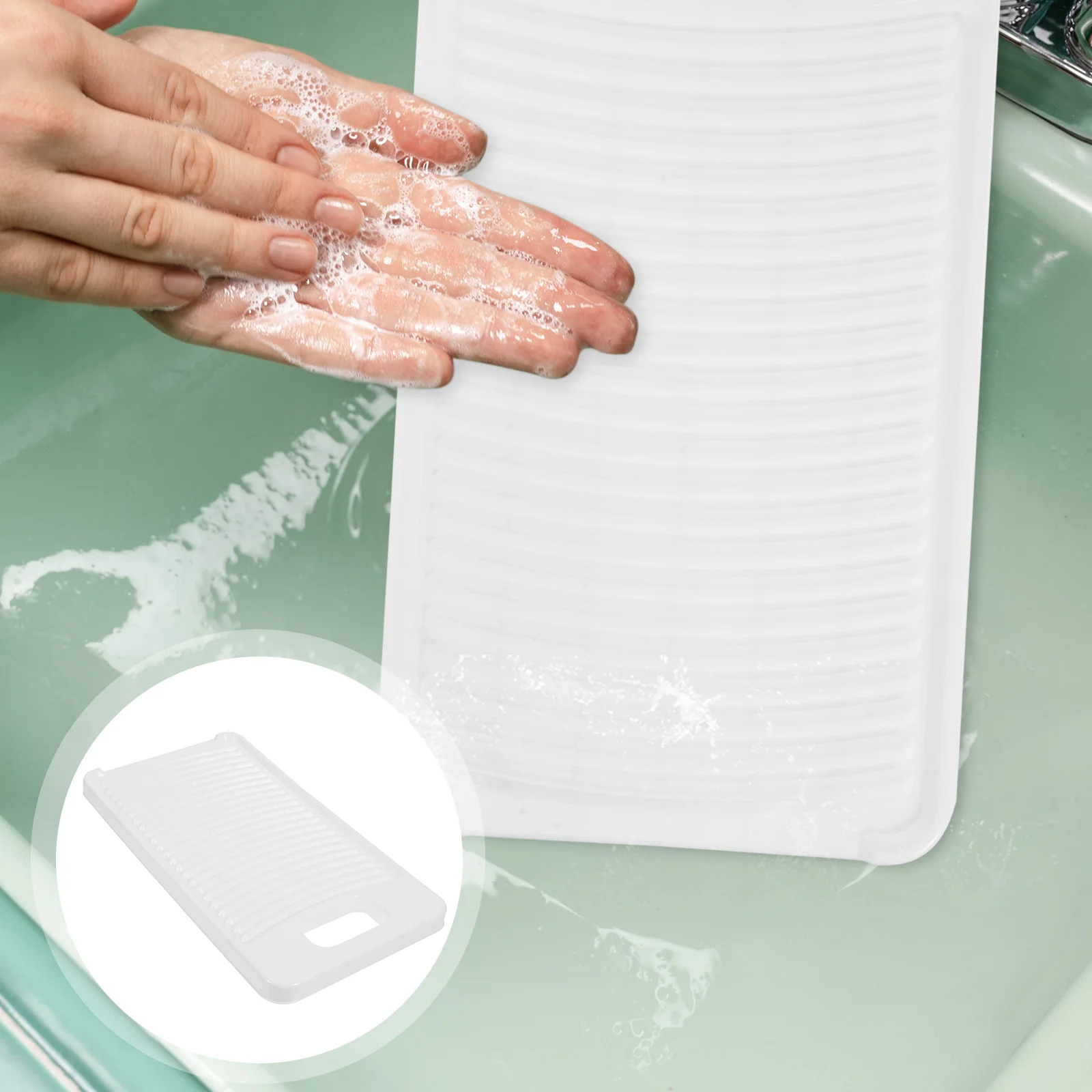 

Shirt Cutting Board Washboard for Travel Hand Washing Cloths Antislip Clothes White