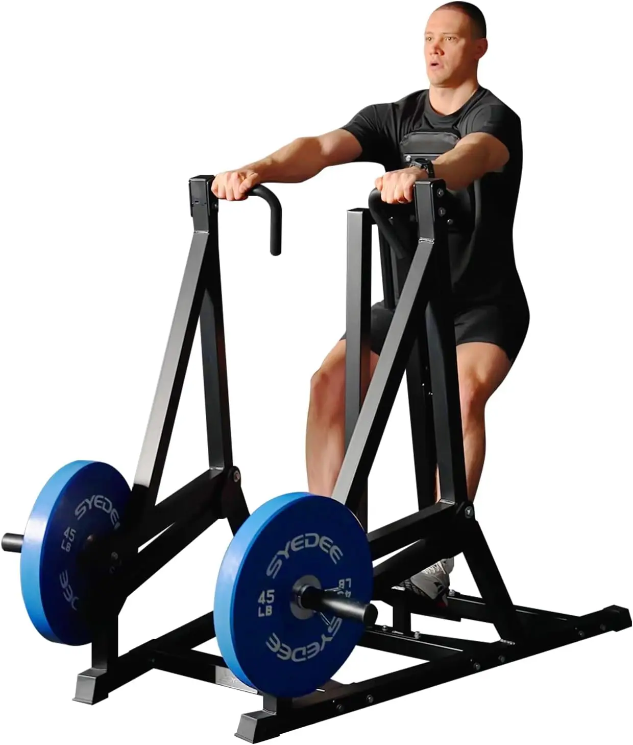 Row Machine, Plate Loaded Back Machines Home Gym Back Row Machine, Leverage Machine with Independent Arms & Multi Grips, LAT
