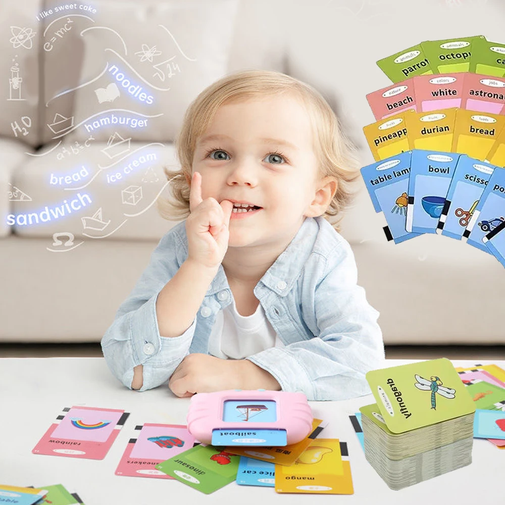 Talking Flash Cards Learning Toy For Toddlers - 112 Cards With 224 Words Educational Machine