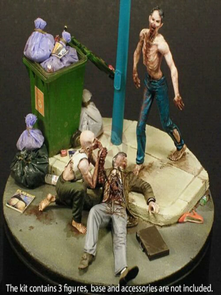 

1/35 Night of the Zombies Eating Man (3 Figures) Resin figure Model kits Miniature gk Unassembly Unpainted