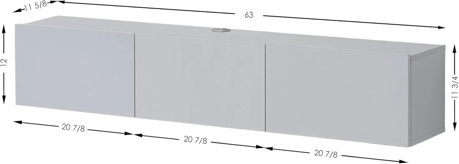 Atelier Mobili White Floating TV Stand, TV Stand up to 75 Inch TV, Floating TV Stand Wall Mounted, Floating Entertainment Center