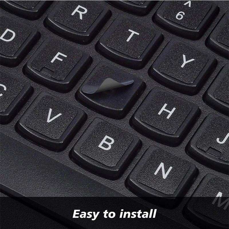 영어 스페인어 이탈리아어 한국어 키보드 스티커 PC 노트북 Accessorie 컴퓨터 키보드에 대 한 내구성 알파벳 검정색 배경