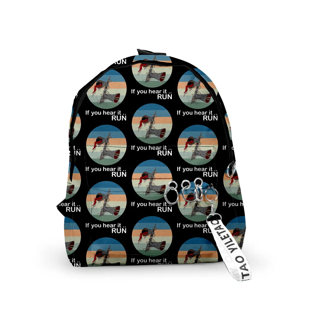 Horror Creepypasta Siren Head Backpacks Boys Girls School Bags 3D Print Keychains Oxford Waterproof Small Backpacks