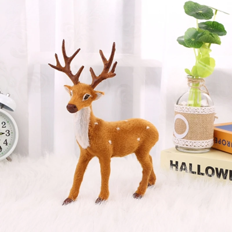Simulation Plüsch Rentier Weihnachten Elch Puppen Urlaub Lebensechte Rentier Figuren Stehend Weihnachten Sika Hirsch 15/20/25/30/35 cm – Detail 8