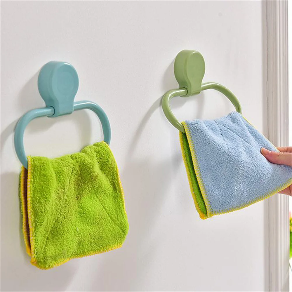 Adhesive Towel Ring Kitchen Dish Rack Bathroom Bathroom Wall Hanging Towel Rack