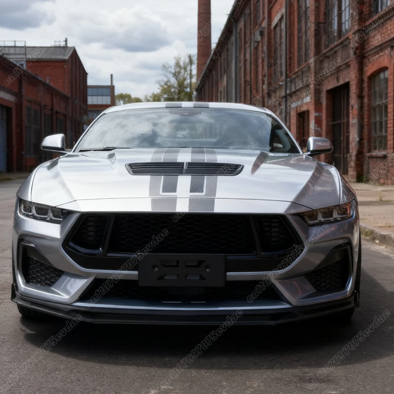 포드 머스탱 S650 GT 에코부스트 2024 2025 자동차 프론트 범퍼 립 ABS 스포츠 윈드 스포일러 스플리터 바디 개조 키트