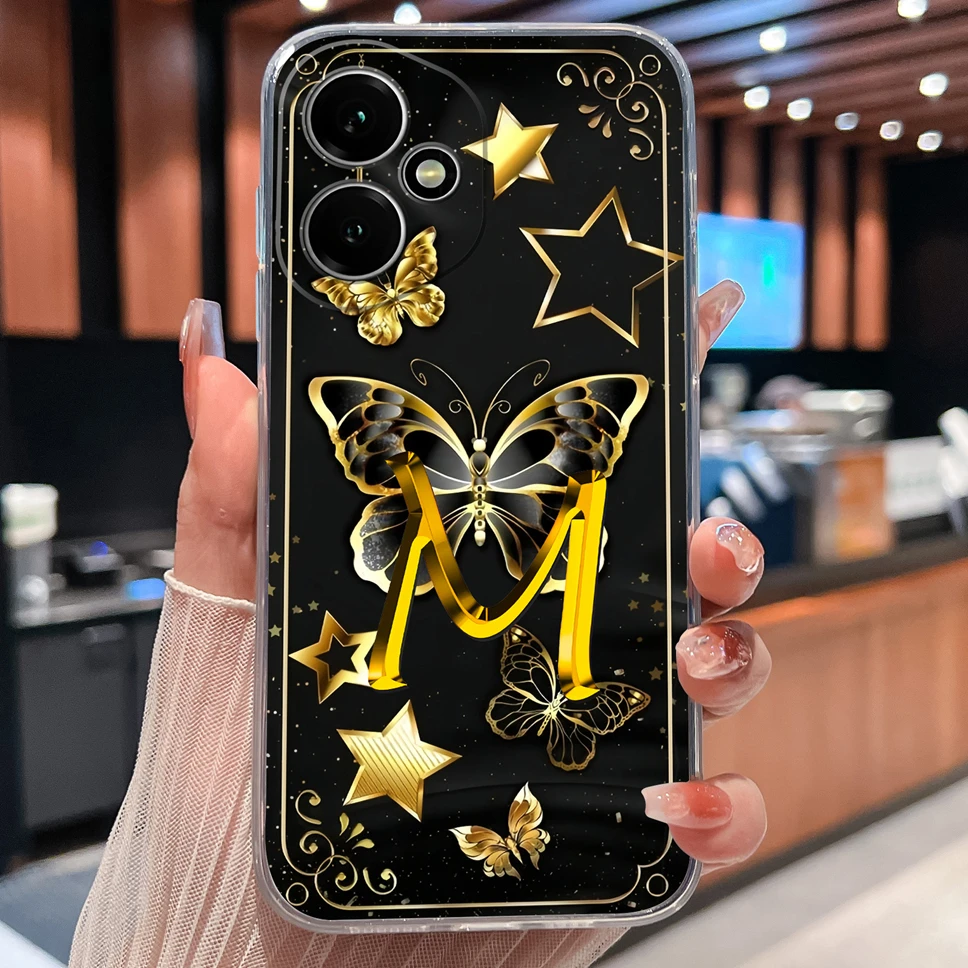 Luxury Letters Pattern Soft TPU Clear Silicone Anti-Drop Phone Case