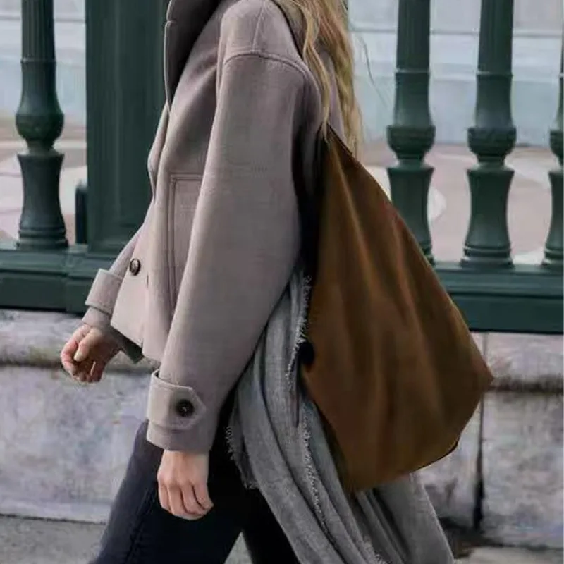 Retro Matte corduroy Women's Shoulder Bag Hot Sale Of The Season Autumn Winter Commuter Tote Bag High Quality Large Capacity