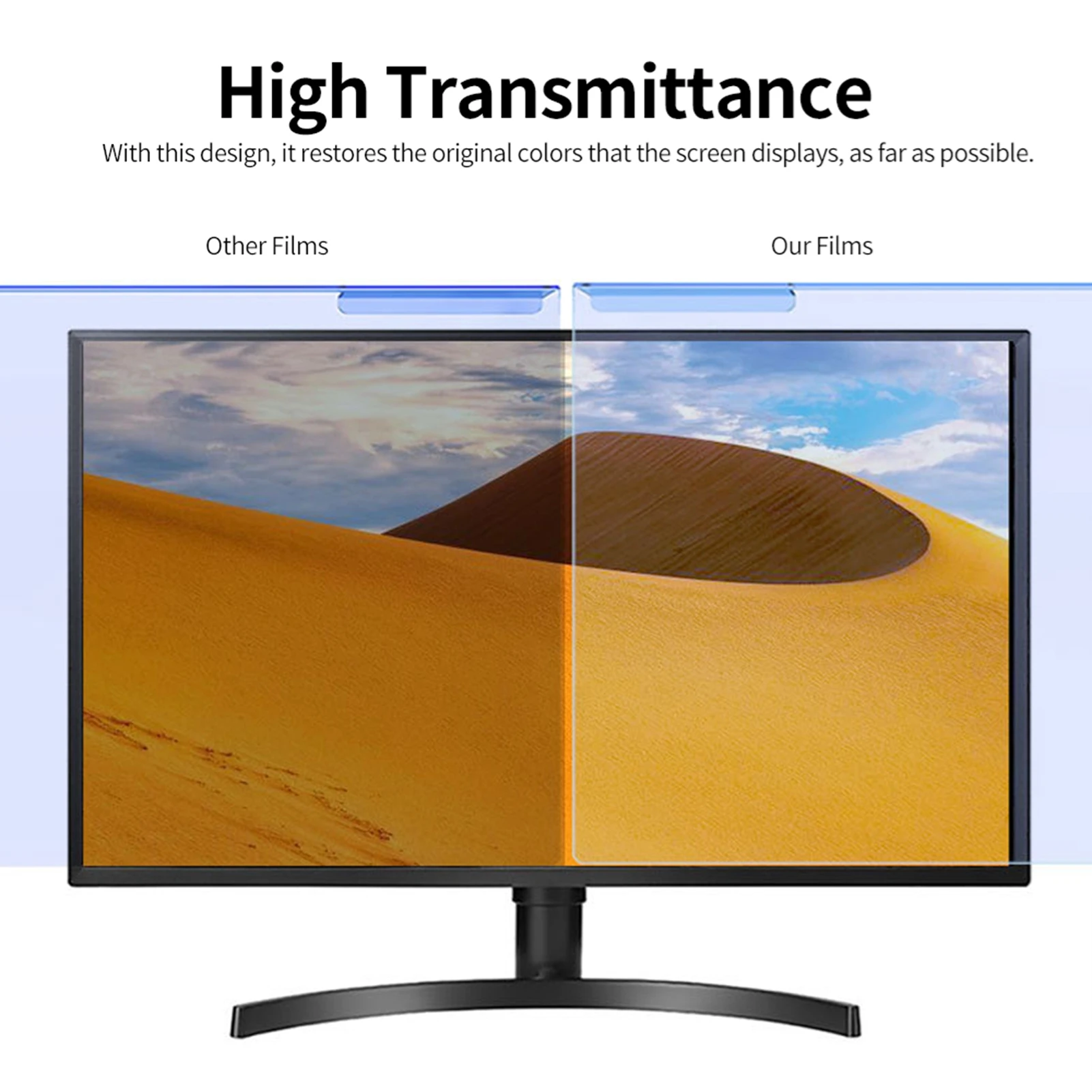 Hanging Blue Light Blocking Screen Protector High-transmittance Anti-UV Eye Protection Film for 26-27'' Desktop Monitor monitor screen film