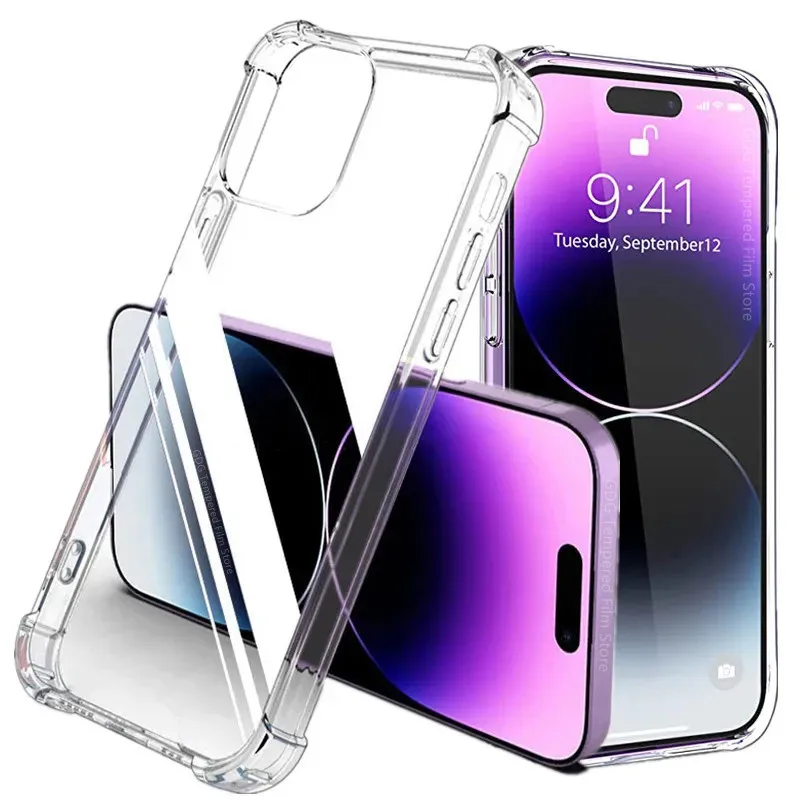 Custodia Per Telefono Trasparente Antiurto Di Lusso Per Iphone 11 13 12 14 Pro Max 13 Mini Custodia Morbida In Silicone Per Iphone Xs Max Xr X 7 8 14 