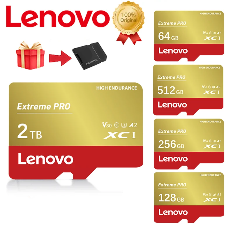 

SD-карта памяти Lenovo, 128/256/512 ГБ, класс 10
