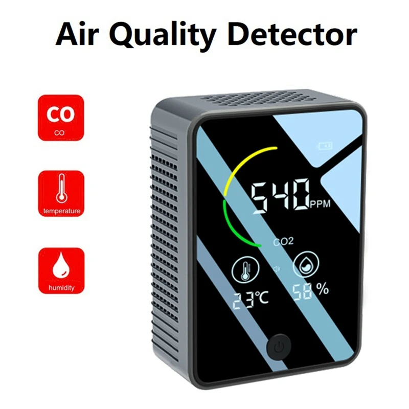 

3-в-1 детектор качества воздуха, детектор температуры и влажности угарного газа, детектор внутренней сигнализации CO для дома, автомобиля, дома