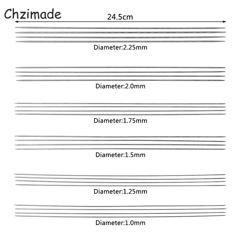 Chzimade 24Pcs 1/1.25/1.5mm Stainless Steel Long Beading Sewing Needles For Beads Embroidery Patchwork Diy Sewing Crafts