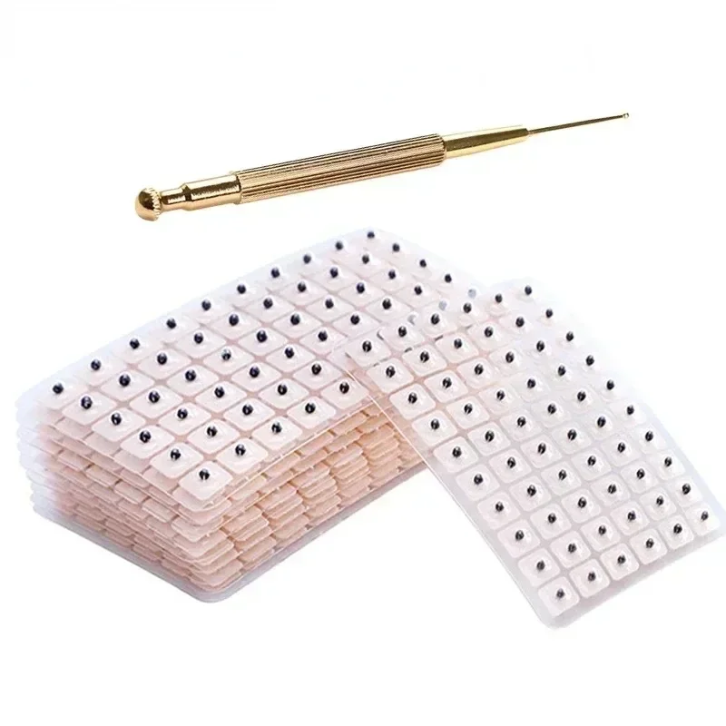 Facial Reflexology Massage Tool Retractable Acupuncture Pen Double Headed Spring Ear Care Tool Point Probe Pen Massager for Face