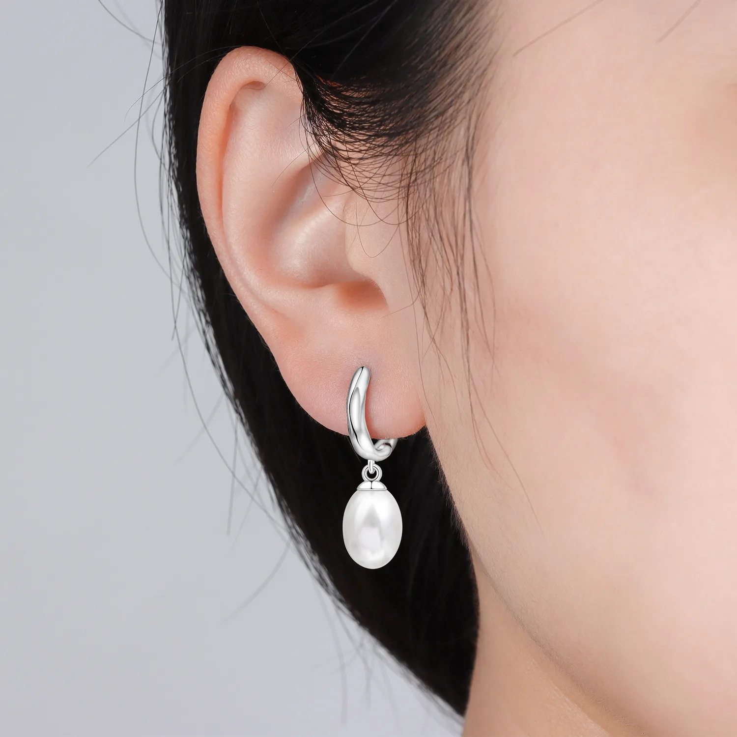 925 Sterling Silver Simple Pearl Earrings Jewelry Hoop Earrings Zircon Stud Earrings For Women Jewelry Fine Birthday Party Gifts