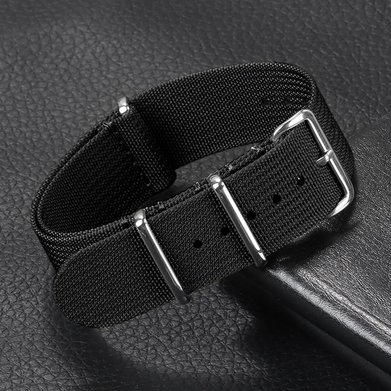 Versatile Ribbed Nylon Watch Strap - Unisex Nylon Bracelet for Military Style Watches