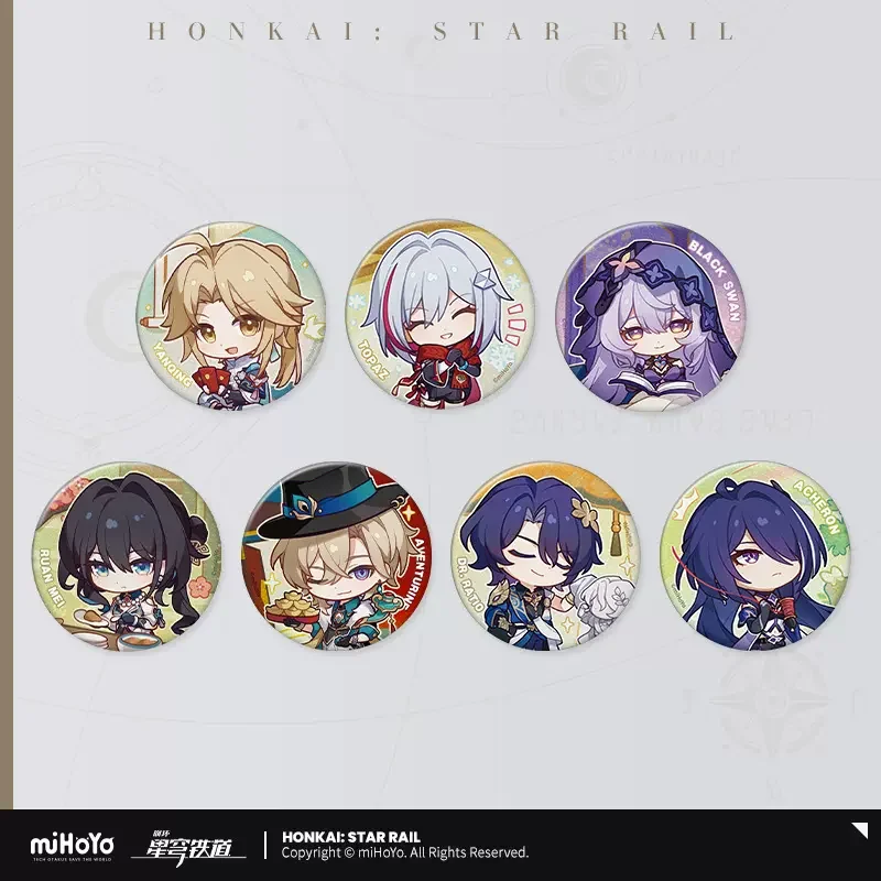 

In presale Sunsyea Honkai Star Rail Official Merch miHoYo Original Authentic XCHS Series Badge Dr. Ratio Ruan Mei Aventurine