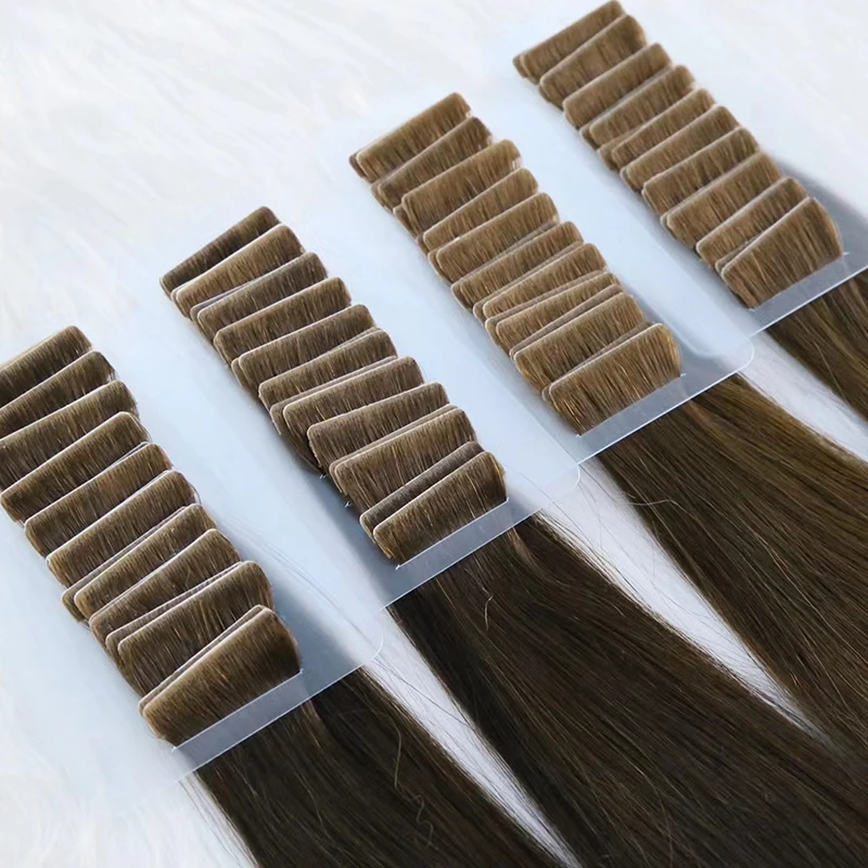 INVISIBLE Tape Straight Tape In Human Hair Extensions PU Skin Weft Remy Double Sided Adhesive Skin Weft Hair Extensions