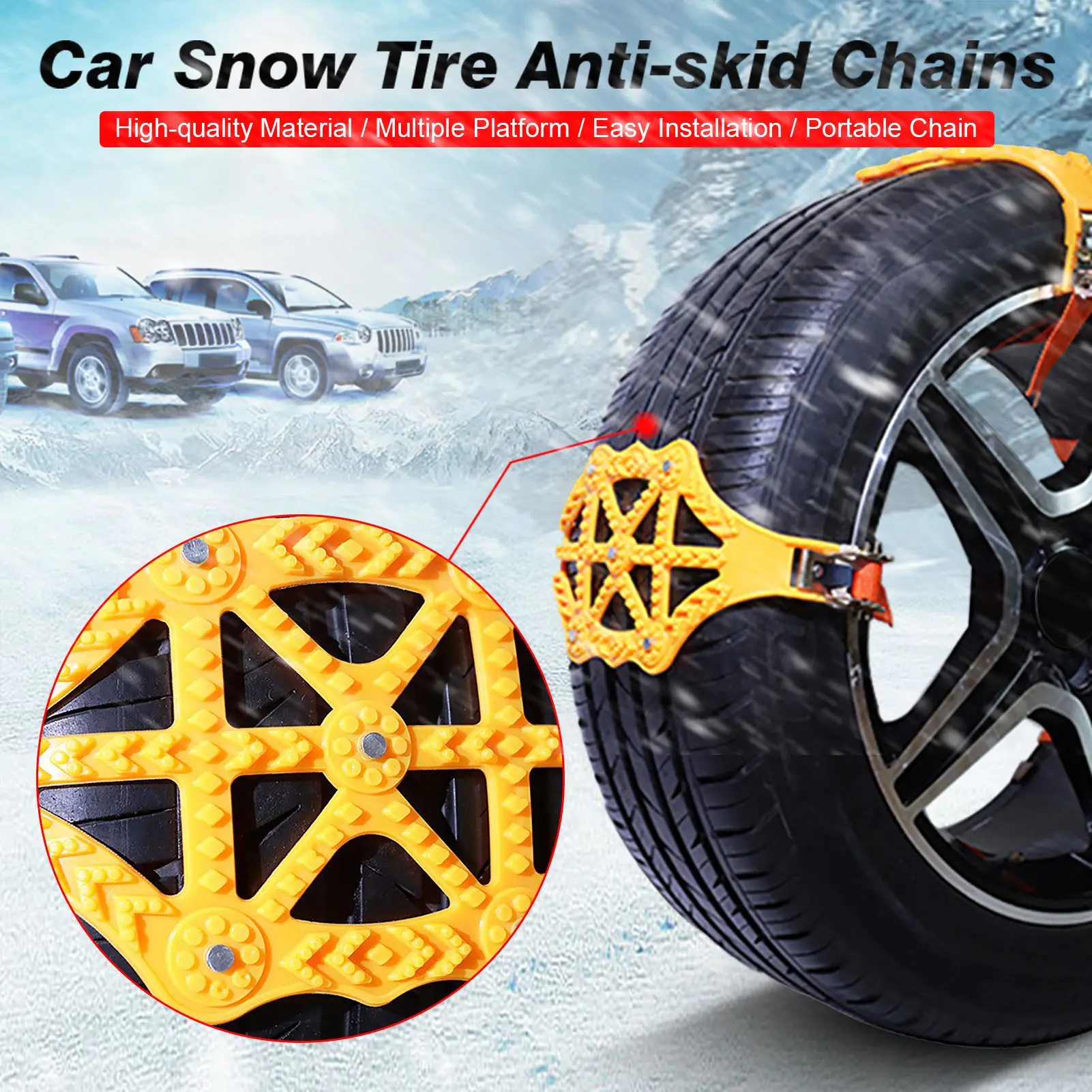 Tire Anti Skid Snow Chain Straps