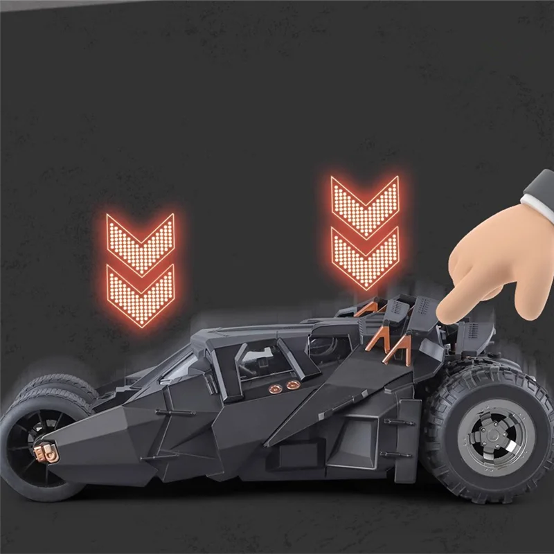 1/18 Classic Movie Car 2008 Batmobile Alloy Concept Bat Sports Car Model Diecast Metal Toy Race Car Model Sound Light Kids Gifts 6