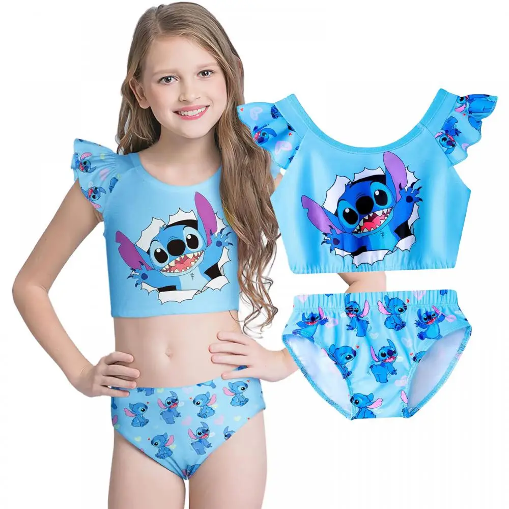 

Новинка, милый летний купальник из 2 предметов в стиле аниме, пляжная одежда для девочек с героями мультфильмов на открытом воздухе, короткие топы, шорты, купальные костюмы