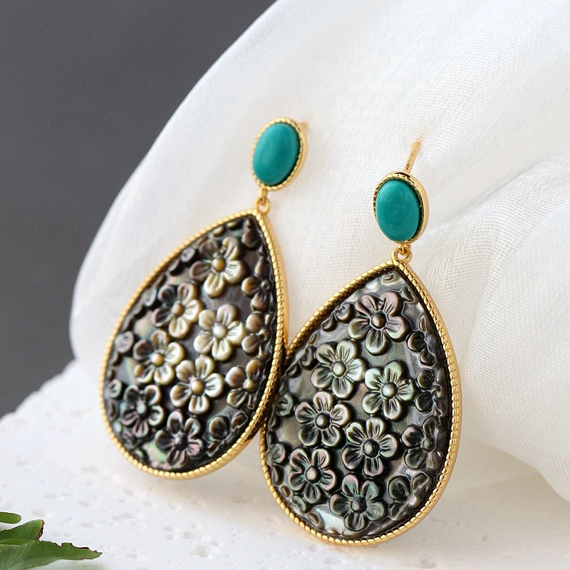 Natural Pearl Shellfish Earring 925 Sterling Silver Earrings Female Fashion 18K Gold Plated Wedding Party Fine Jewelry Gift