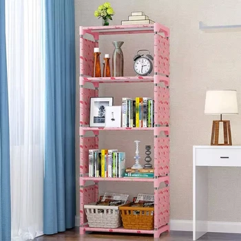 간단한 현대 학생 책장 보관 랙, 바닥 책상 책장 조합 캐비닛 신문 랙 상품 이미지