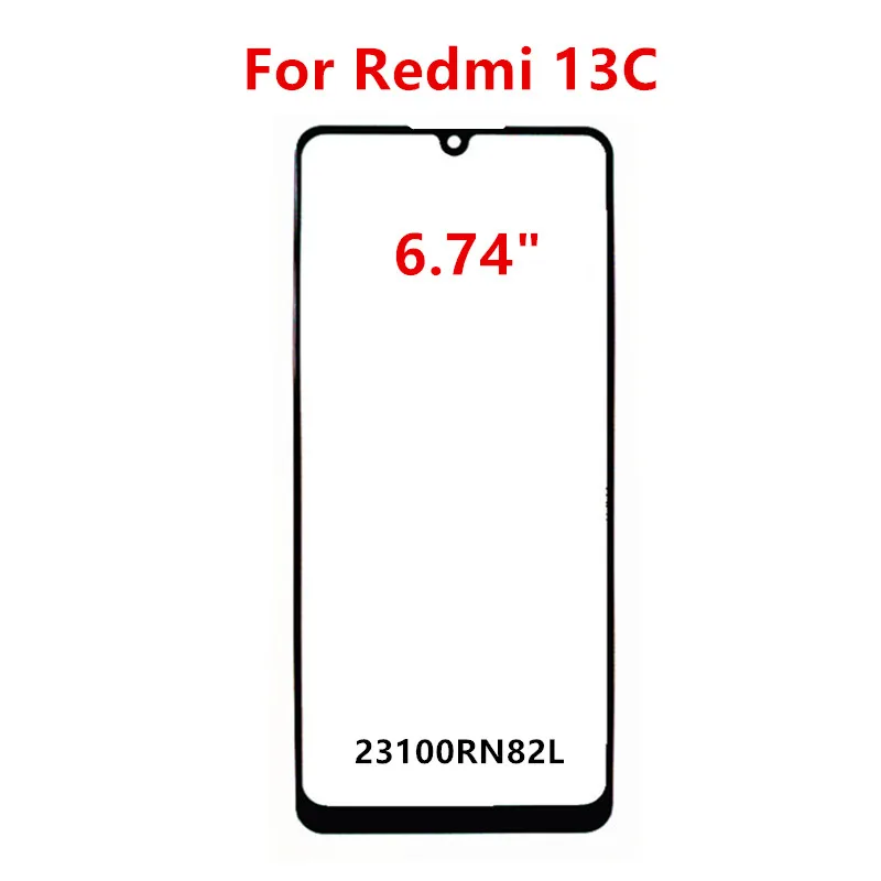 LCD Display Replacement Redmi13C Front Glass For Xiaomi Redmi 13C 12 12C Touch Screen Outer Panel LCD Display Repair Replace Parts + OCA