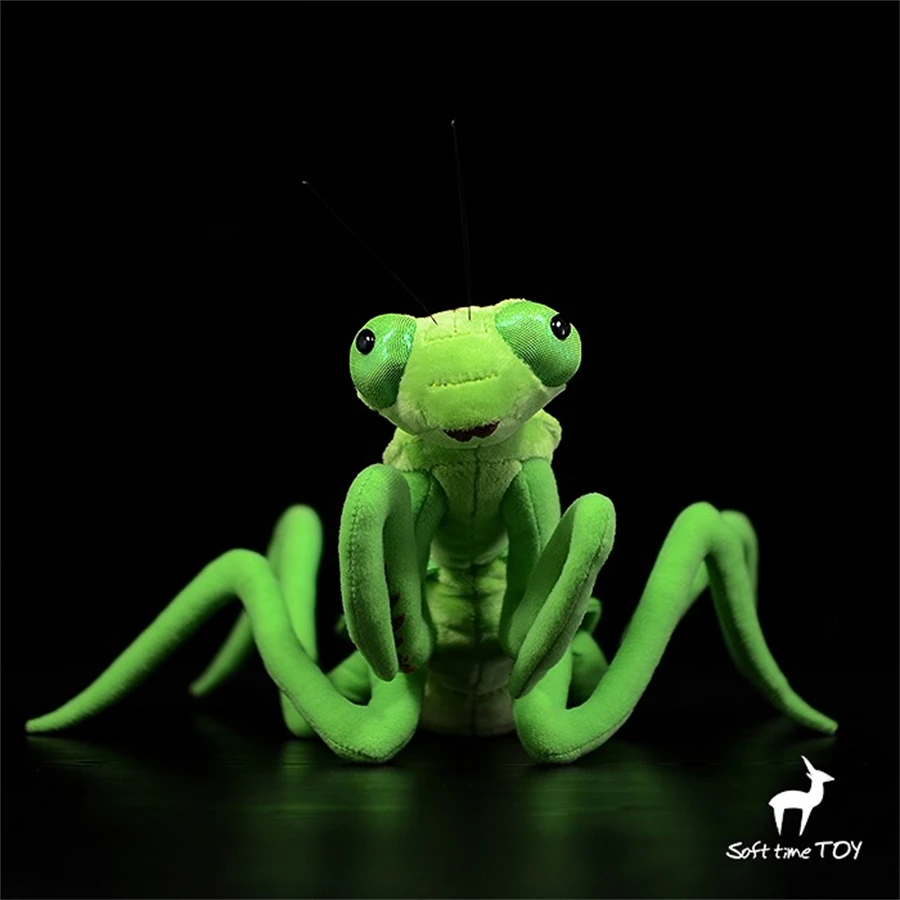 Green Mantis High Fidelity Chinese Praying Mantis Plushie Chinese Mantis Plush Toy Lifelike Stuffed Animal Doll Toy Gift