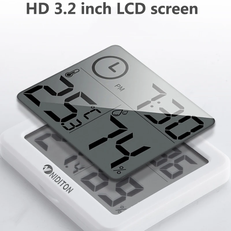 Large Display Digital Desk Clock with Temperature and Humidity Features for Home and Office Décor