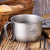 Outdoor Titanium Cup 500ml with lid Tableware Camping Coffee Tea Mug Cup Picnic Camping Mug Water Cup 3