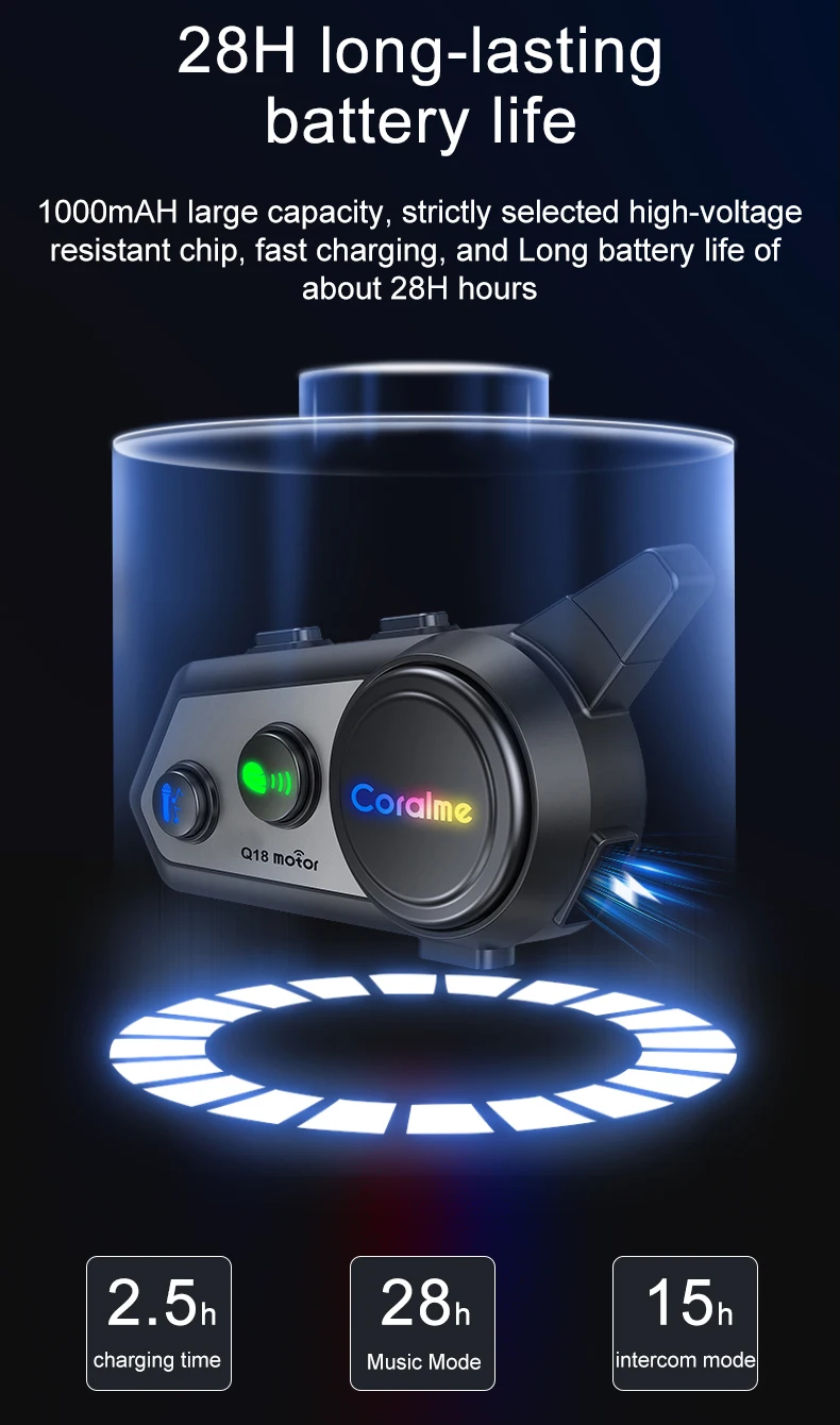 Bluetooth Intercom Headset For Motorcycle Helmets Ipx6 Waterproof_voghion.com