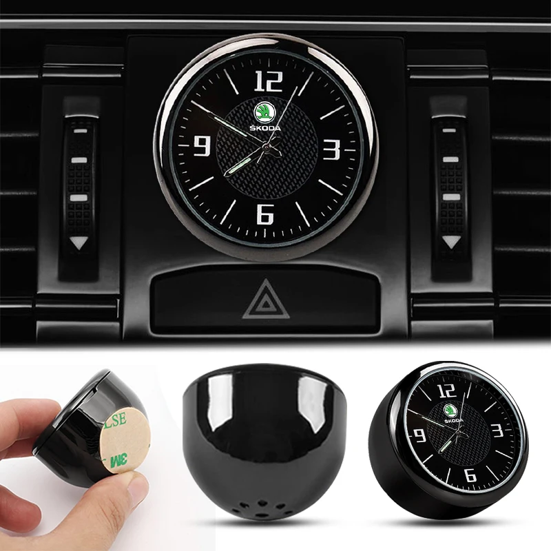 Car Clock Luminous Stick On Mini Watch Quartz Clocks Car Accessories