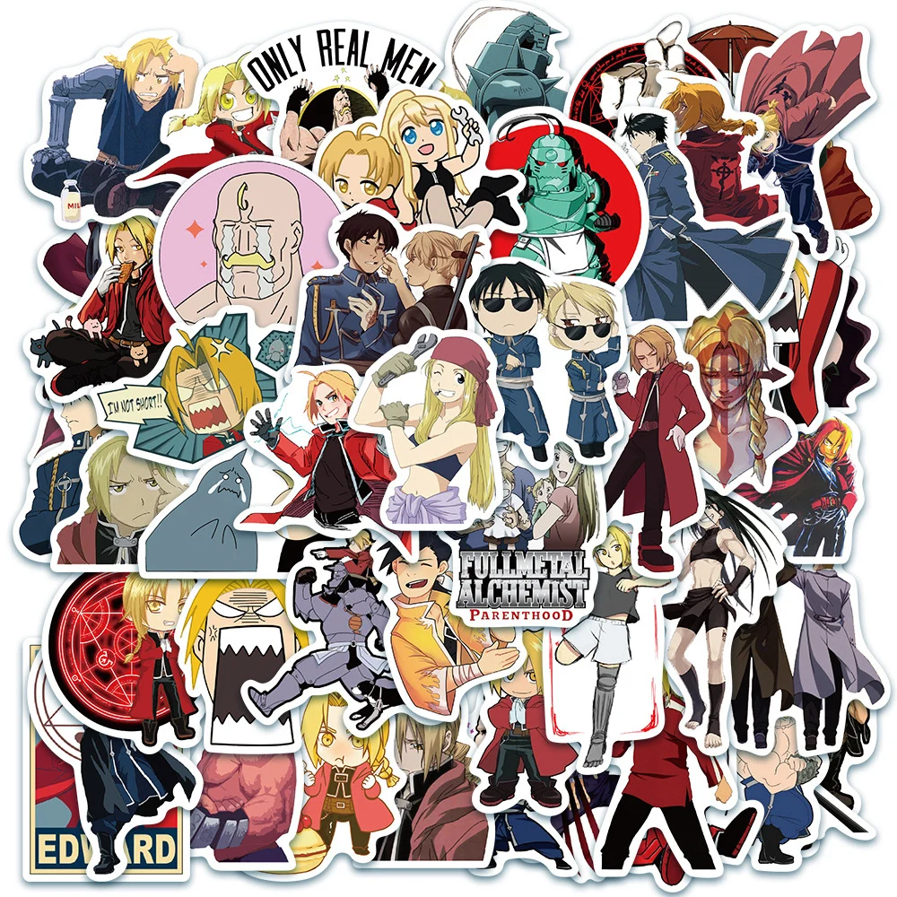 10/30/50pcs Fullmetal Alchemist Anime Graffiti Aufkleber DIY Motorrad Reisegepäck Skateboard klassische Kinderspiel zeug Aufkleber Aufkleber